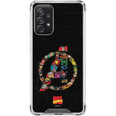Marvel Classic Comics Avengers Logo Galaxy A72 5G Clear Case